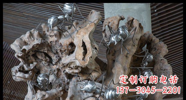 廊坊展现自然的优雅——不锈钢蚂蚁上树景观雕塑