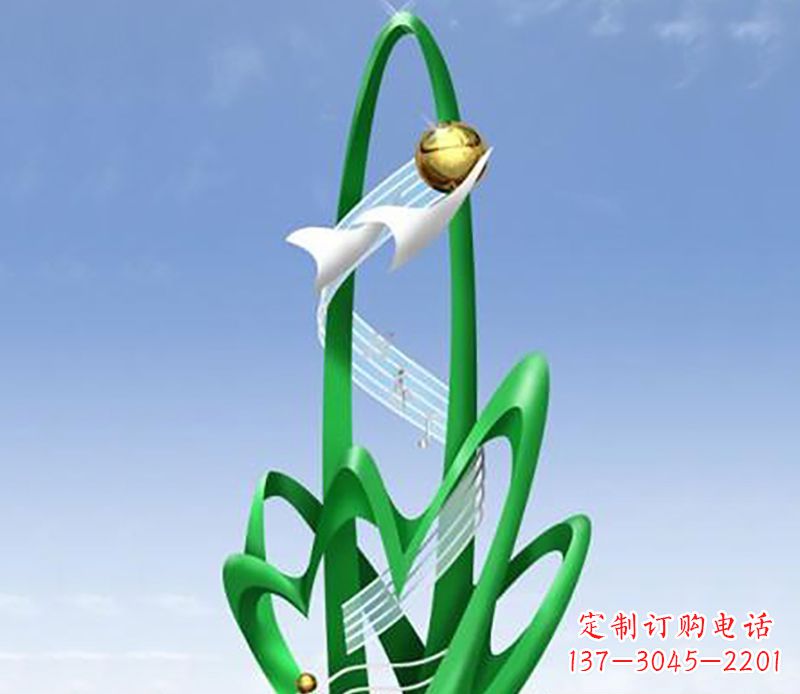 廊坊广场不锈钢树叶景观雕塑