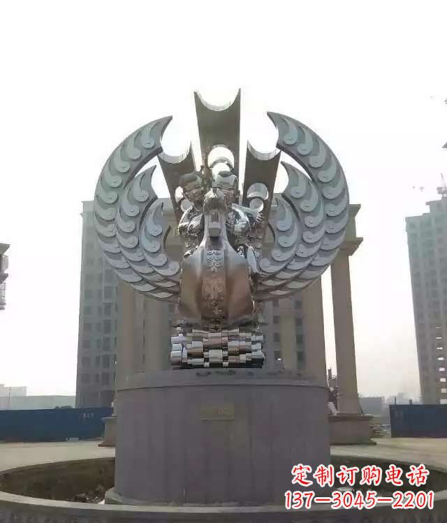 廊坊广场不锈钢童趣凤凰雕塑