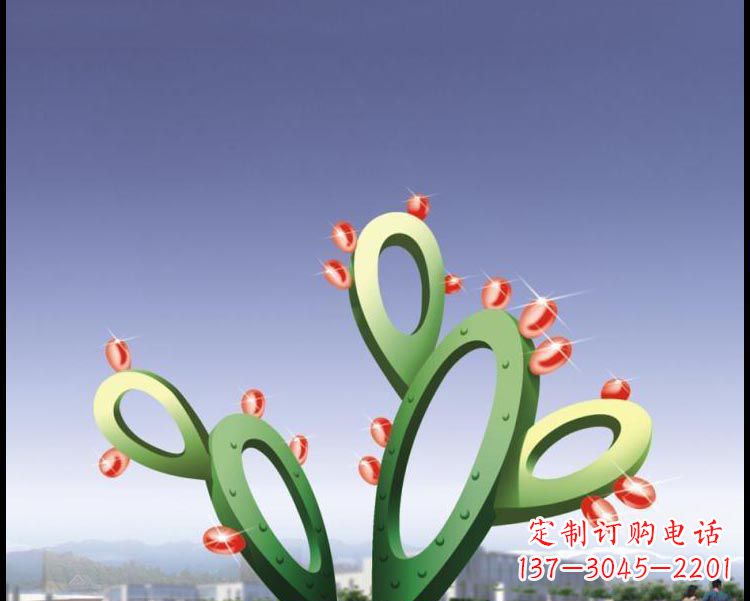 廊坊视觉焕发的不锈钢仙人掌景观雕塑
