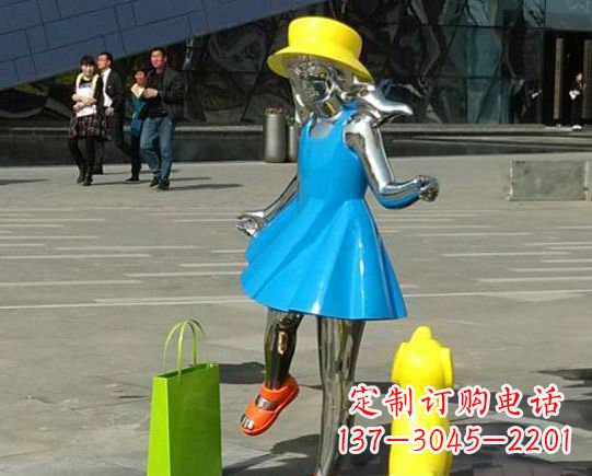 廊坊中领雕塑:极致的不锈钢小女孩雕塑