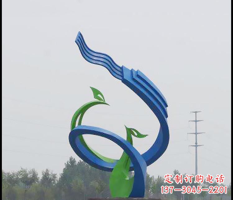 廊坊完美锻造,彩色不锈钢抽象凤凰雕塑