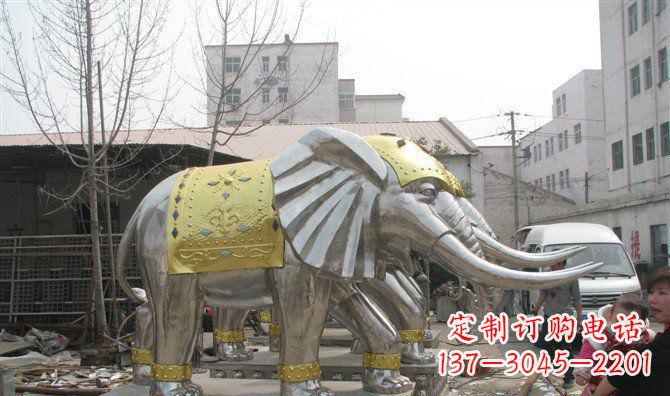廊坊广场大象不锈钢雕塑