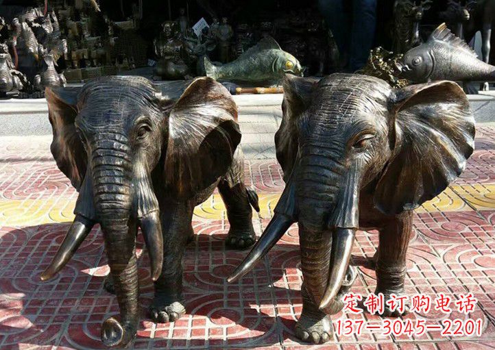 廊坊广场大象铜雕