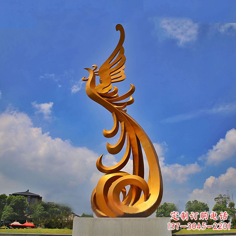 廊坊广场大型凤凰不锈钢雕塑