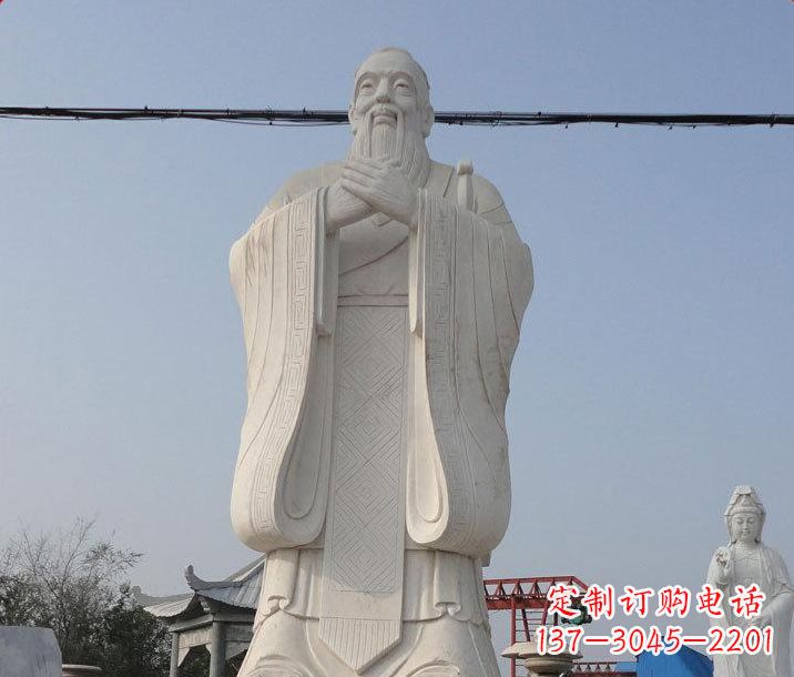 廊坊雕刻传统文化——中领雕塑的大型石雕孔子