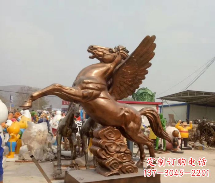 廊坊广场飞马铜雕,精美绝伦