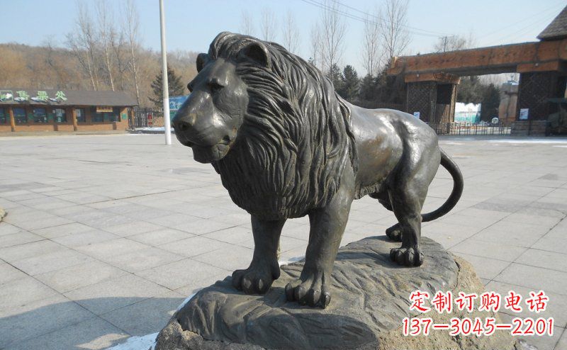 廊坊中领雕塑推出一款精美的华丽非洲狮铜雕,将…