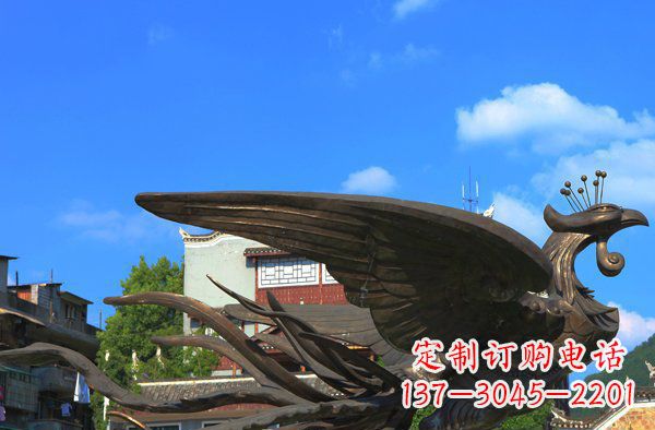 廊坊广场凤凰动物铜雕
