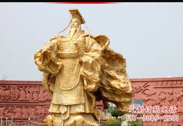 廊坊广场古代皇帝刘邦铜雕