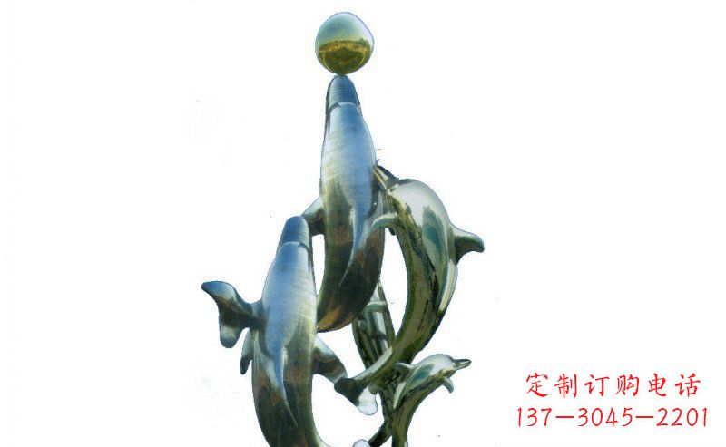 廊坊优雅而精致的海豚雕塑