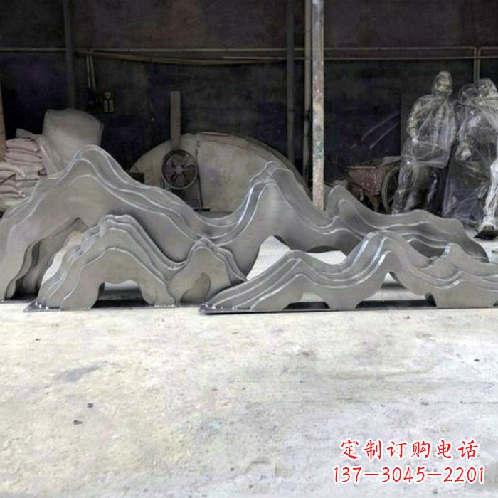 廊坊广场户外不锈钢假山雕塑
