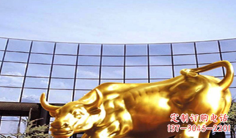 廊坊广场华尔街牛动物铜雕