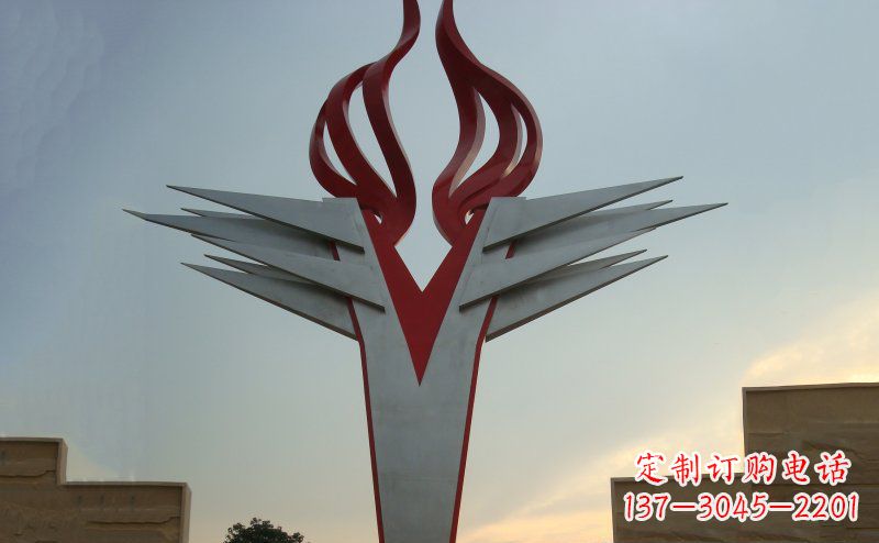 廊坊广场火炬不锈钢雕塑_1