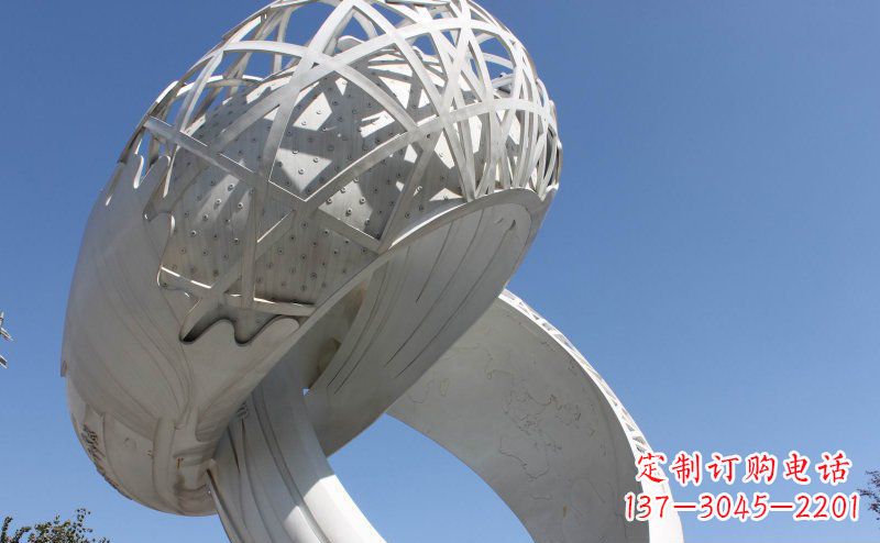 廊坊广场戒指不锈钢雕塑 (2)