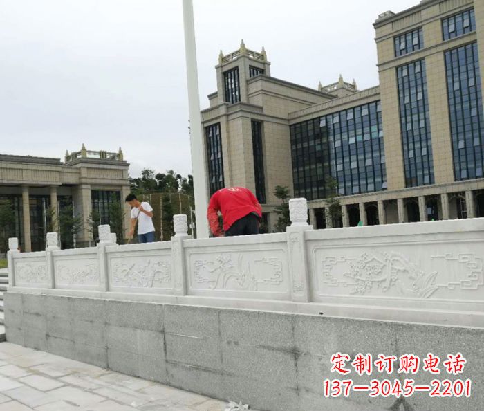 廊坊广场景观大理石栏板雕塑 (2)