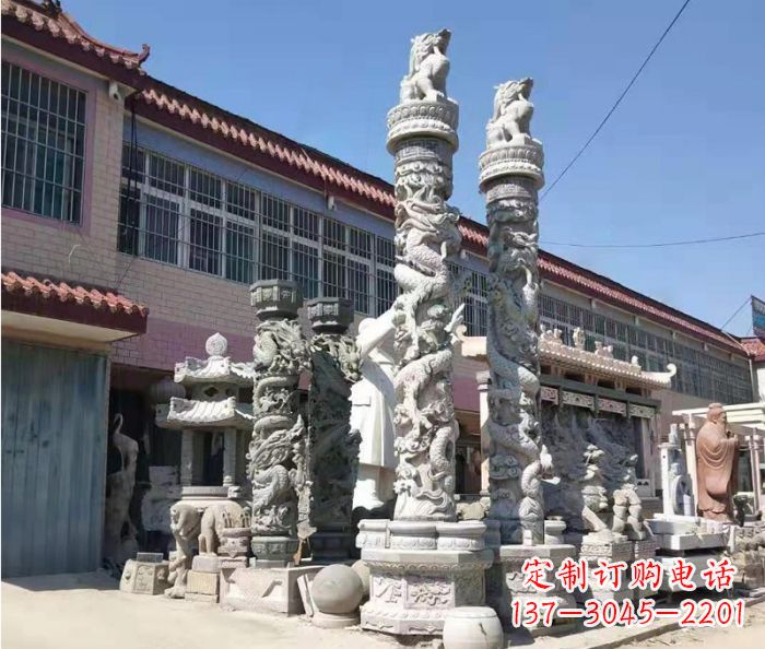 廊坊广场景观大理石龙柱石雕_1