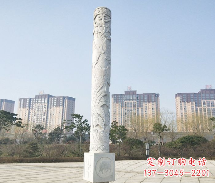 廊坊广场景观大理石龙柱石雕_2 (2)
