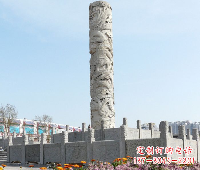 廊坊广场景观大理石龙柱石雕_1 (2)