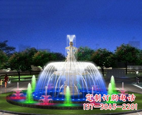 廊坊广场景观大型喷泉石雕 (2)
