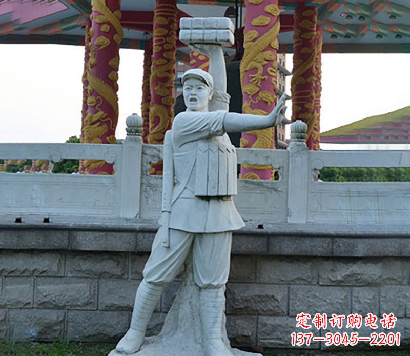 廊坊广场景观董存瑞石雕