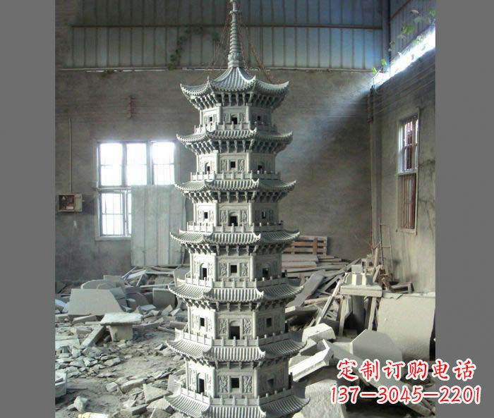 廊坊广场景观多层宝塔石雕