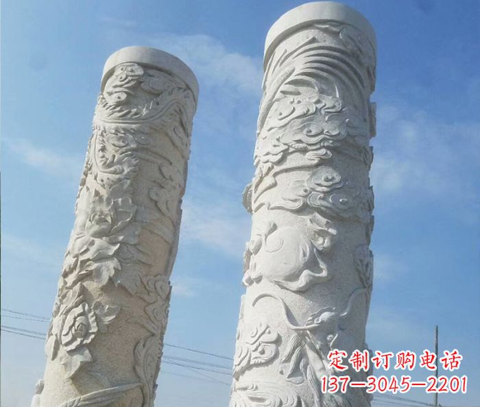 廊坊艺术化的广场龙柱石雕