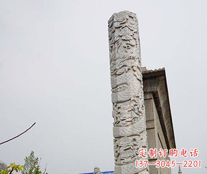 廊坊精美艺术品,象征霸气,盘龙柱石雕