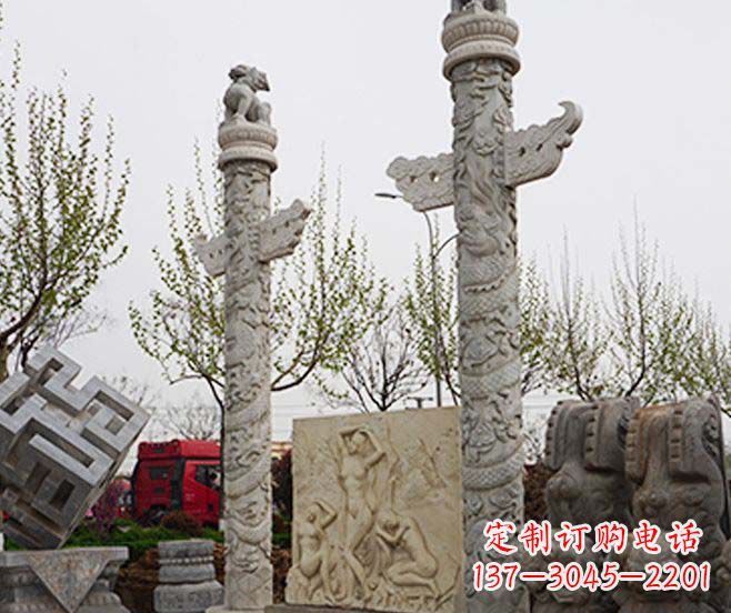 廊坊盘龙柱石雕华丽装点美丽家园