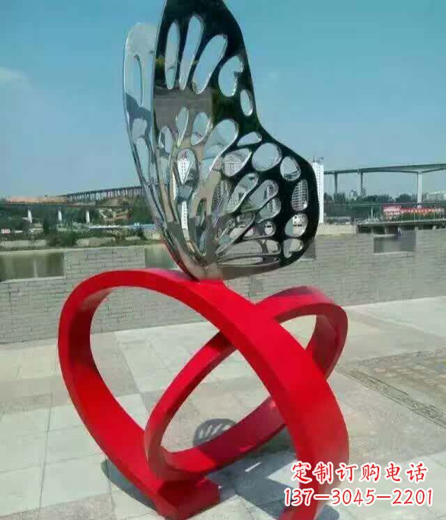 廊坊广场烤漆不锈钢蝴蝶雕塑