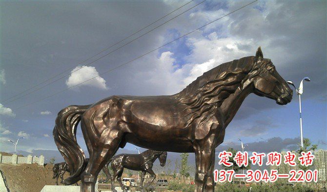 廊坊广场马动物铜雕 (2)