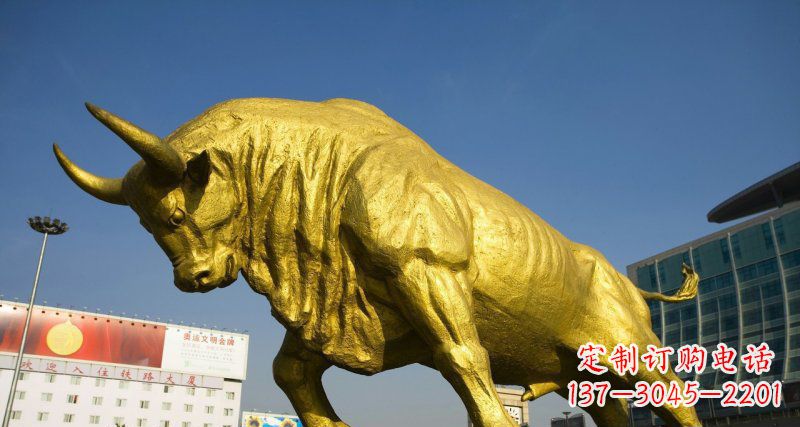 廊坊广场牛动物铜雕