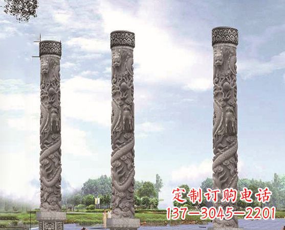 廊坊广场盘龙柱景观石雕