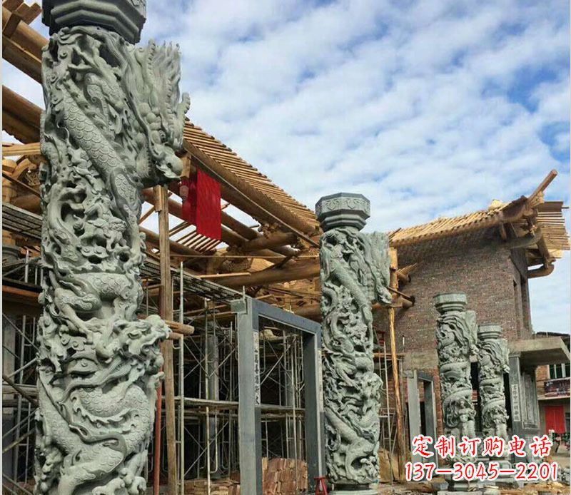 廊坊广场盘龙柱大理石柱子石雕