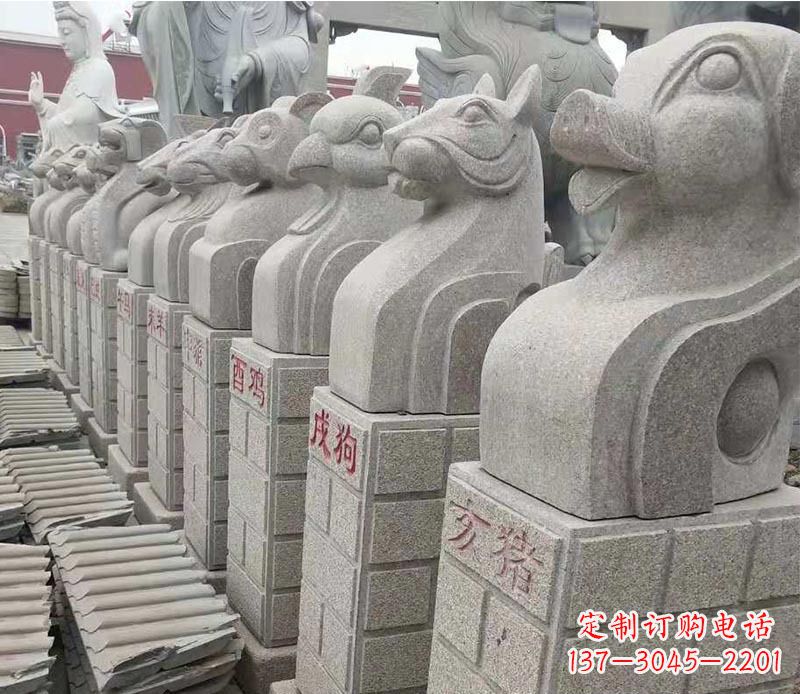 廊坊中领雕塑：十二生肖精美石雕