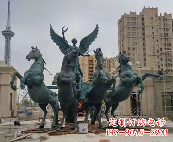 廊坊中领雕塑:阿波罗战车铜雕精美华丽