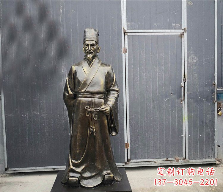 廊坊广场铜雕李时珍行医人物雕塑