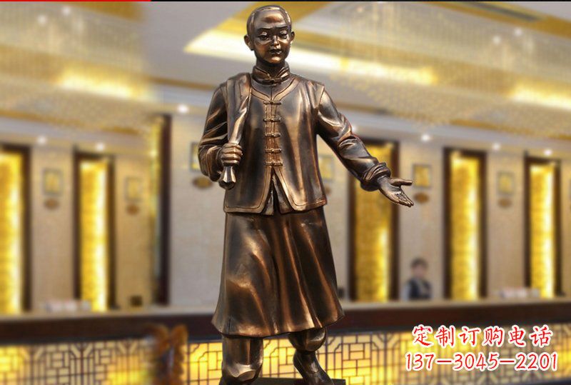 廊坊精致传统,店小二人物雕塑