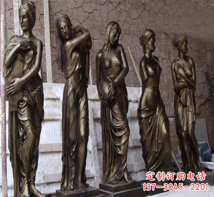 廊坊浪漫美女装饰铜雕四方