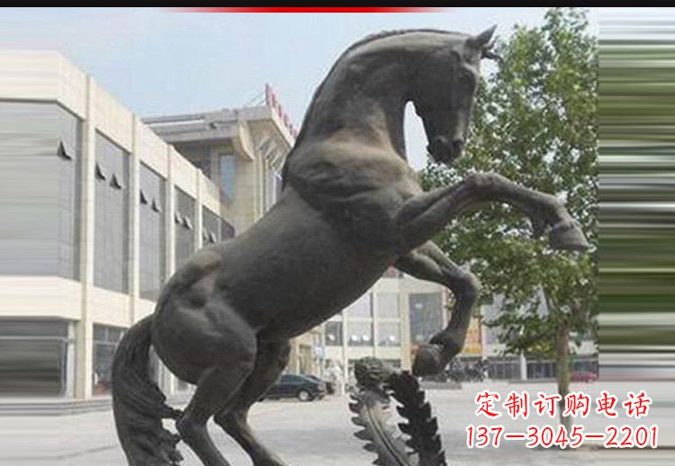 廊坊中领雕塑出品:可爱动物铜雕跳跃马