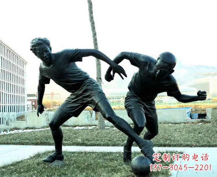 廊坊中领雕塑-复原完美动态,足球铜雕玩偶