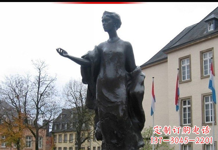 廊坊中领雕塑,精美细腻的西方美女人物铜雕