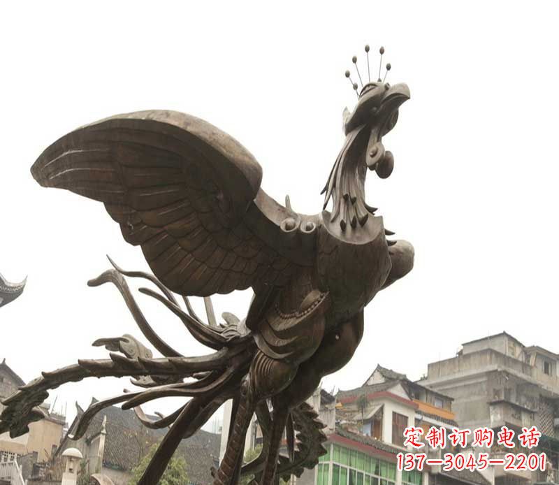 廊坊世界级凤凰景观铜雕