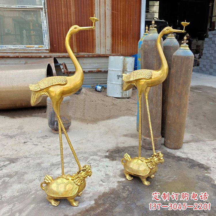 廊坊龟鹤延年仙鹤铜雕