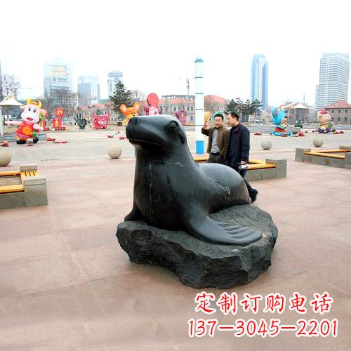 廊坊海豹石雕塑,精美纯手工制作