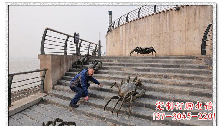 廊坊海边铜螃蟹雕塑是由中领雕塑定制生产的一款…
