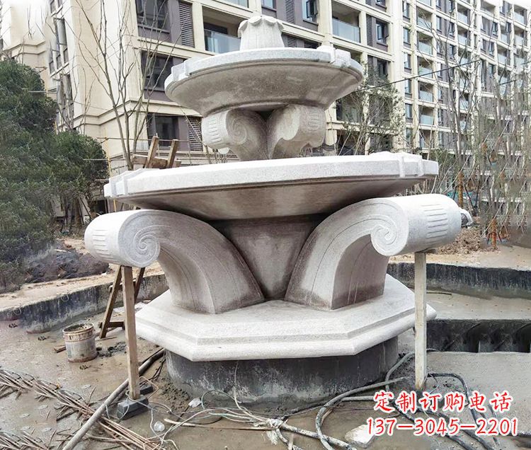 廊坊海马石雕喷泉,喷水灿烂缤纷