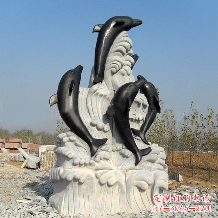 廊坊中领雕塑公司推出一款新的艺术品——海豚石…