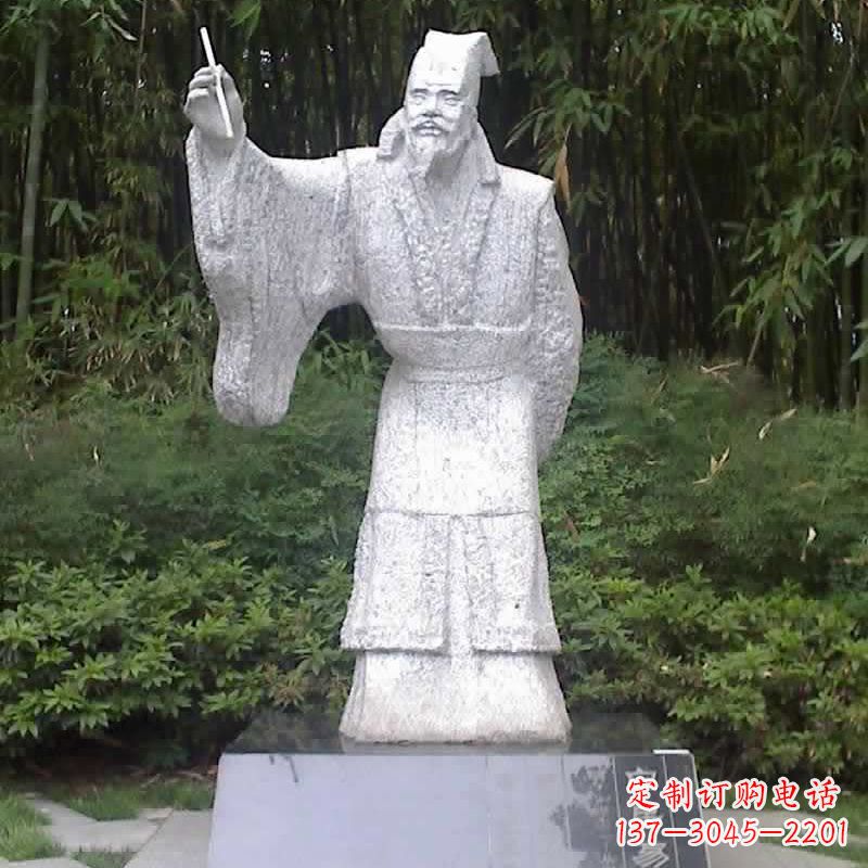 廊坊汉白玉白居易石雕像-中国古代著名诗人历史文化名人雕塑