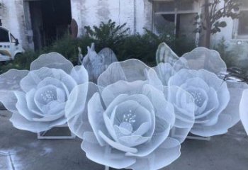 廊坊广场不锈钢镂空花朵雕塑